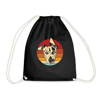 Whippet - Turnbeutel - Schwarz - Vorne
