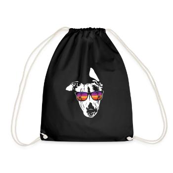 Whippet - Turnbeutel - Schwarz - Vorne