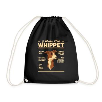 Whippet - Turnbeutel - Schwarz - Vorne