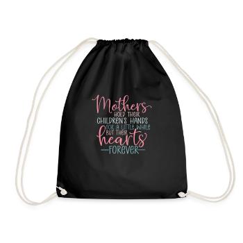 Mother Loves Family Forever - Sweet Mothers Day - Drawstring Bag - black - Front