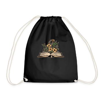 Livre Rat de bibliothèque Rat de bibliothèque Fleurs - Sac de sport léger - noir - Devant