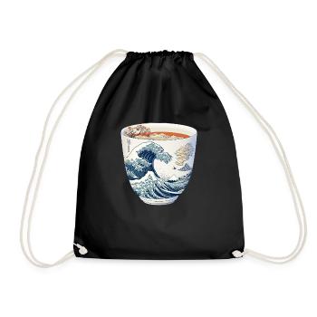 Kanagawa Tea Cup - Ein Tee, der Sie nach Japan - Turnbeutel - Schwarz - Vorne