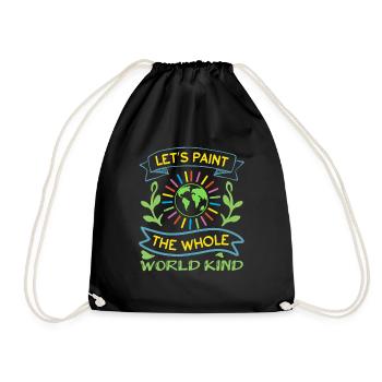 LET S PAINT THE WHOLE WORLD KIND - Drawstring Bag - black - Front