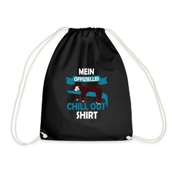 Mein offizielles Chill out Shirt Faultier - Turnbeutel - Schwarz - Vorne