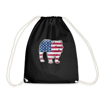 Bouledogue anglais 4 juillet Patriotic Dog - Sac de sport léger - noir - Devant