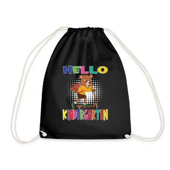 Bonjour Maternelle ours avec scooter - Sac de sport léger - noir - Devant