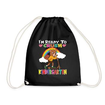 Bear With Scooter I'm Ready To Crush Kindergarten - Drawstring Bag - black - Front
