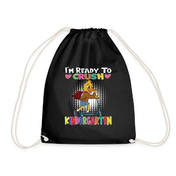 I'm Ready To Crush Kindergarten Duck With Scooter - Drawstring Bag - black - Front