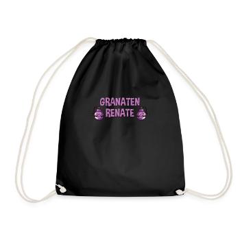 Granaten Renate Handgranate in pink und süß - Turnbeutel - Schwarz - Vorne