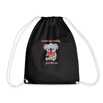 Koala Watermelon Cute and cuddly, just like - Drawstring Bag - black - Front