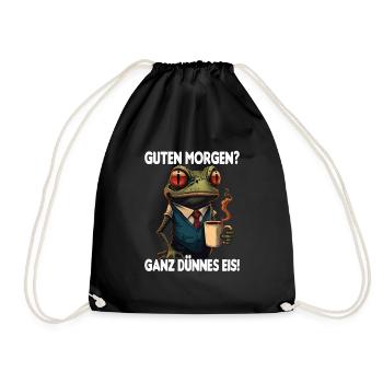 Kaffee Morgenmuffel Mitarbeiter Spruch Geschenk - Turnbeutel - Schwarz - Vorne