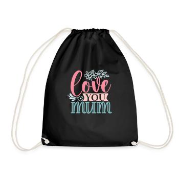 Sweet Simple - Love You Mum - Turnbeutel - Schwarz - Vorne