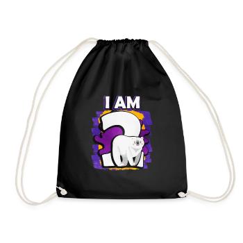 I am 2 polar bear - Drawstring Bag - black - Front