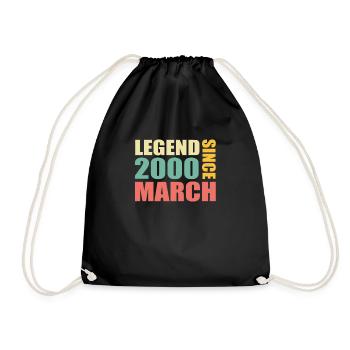 23rd birthday March Born in 2000 Gift idea - Drawstring Bag - black - Front