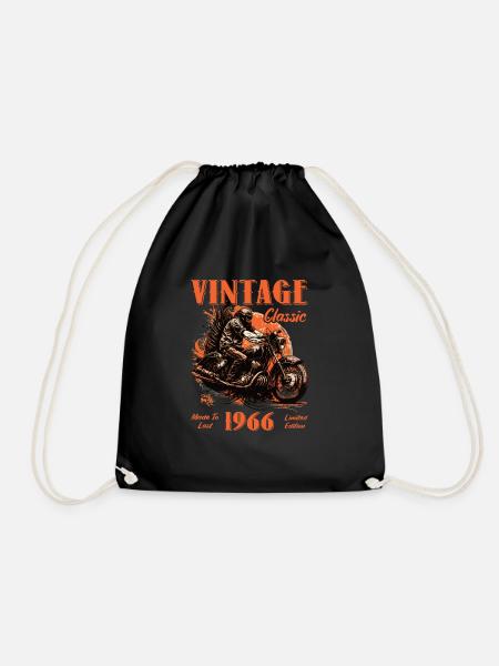 Vintage vintage 1966 anniversaire moto rétro - Sac de sport léger - noir