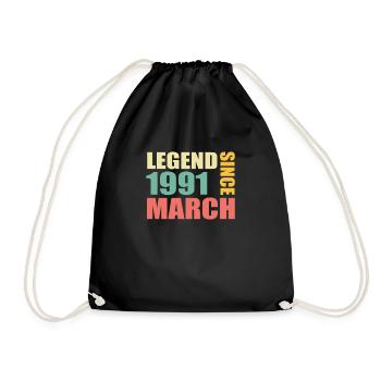 32e anniversaire Mars Né 1991 Idée cadeau - Sac de sport léger - noir - Devant