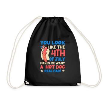 They look like July 4 makes me want a - Drawstring Bag - black - Front