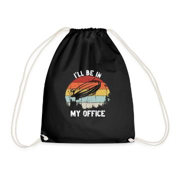 Zeppelin Aircraft Airship Conductable Aviation - Drawstring Bag - black - Front