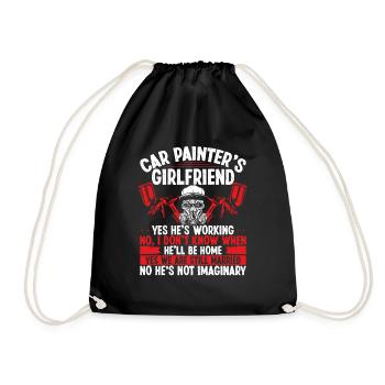 Autobody Girlfriend Car Detailer Auto Painting - Drawstring Bag - black - Front