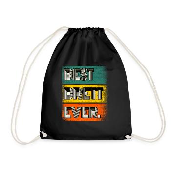Brett Name Geschenk Spruch Lustig - Turnbeutel - Schwarz - Vorne