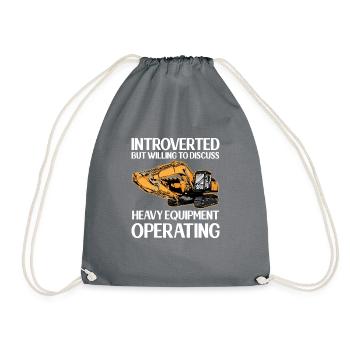 Construction machinery operator Excavator driver Excavator driver Construction workers - Drawstring Bag - grey - Front