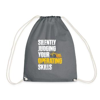Construction machinery operator Excavator driver Excavator driver Construction workers - Drawstring Bag - grey - Front