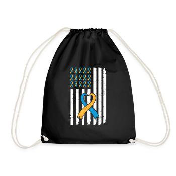 Boucle de sensibilisation au syndrome de Down extra - Sac de sport léger - noir - Devant