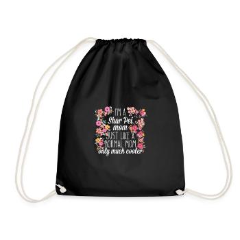 Shar Pei Mom - Drawstring Bag - black - Front