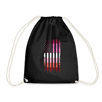 Lesbian Lesbian Pride Flag Gift - Drawstring Bag - black - Front