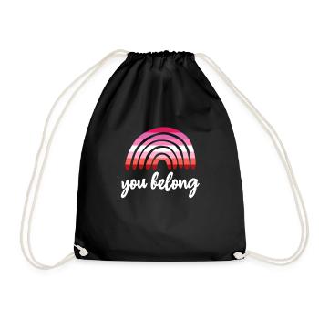 Lesbian Lesbian Pride Flag Gift - Drawstring Bag - black - Front