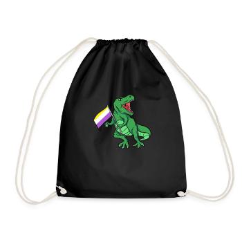 Non Binary Gender Flag Gift - Drawstring Bag - black - Front