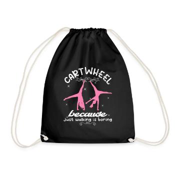 Roue de chariot acrobatique de gymnastique cool - Sac de sport léger - noir - Devant
