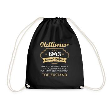 80e anniversaire millésime 1943 - Sac de sport léger - noir - Devant