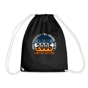 18th Birthday Vintage 2005 - Drawstring Bag - black - Front
