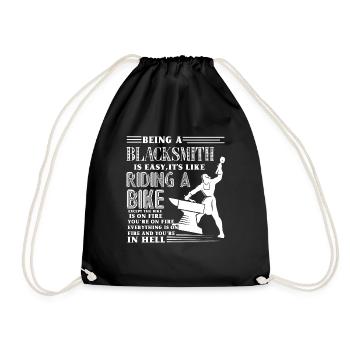 Blacksmith Being Blacksmith Is Easy - Drawstring Bag - black - Front