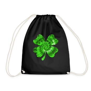 St Patrick's Day Tie Dye Shamrock Lucky Vintage - Turnbeutel - Schwarz - Vorne