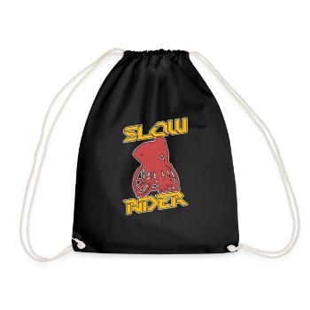 Rollstuhl Rollstuhlfahrer Fahrer Low Rider - Turnbeutel - Schwarz - Vorne