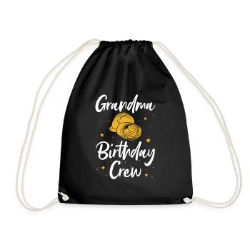 Grandma of the birthday team - Birthday building - Drawstring Bag - black - Front