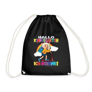 Kindergartenkind Hallo Kindergarten Ich Komme - Turnbeutel - Schwarz - Vorne