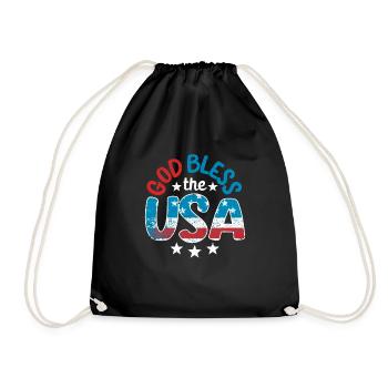Que Dieu bénisse le patriote du drapeau américain américain - Sac de sport léger - noir - Devant