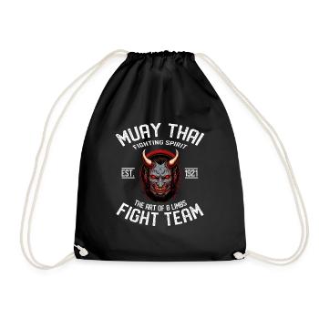 Muay Thai Oni-Krieger - Geschützt durch Muay Thai - Turnbeutel - Schwarz - Vorne