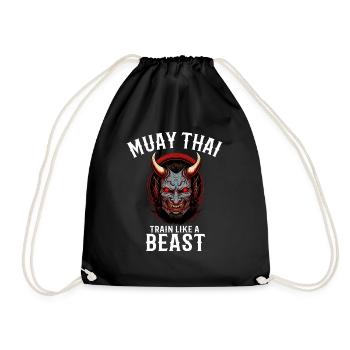 Muay Thai Oni Dämon - MMA Combat Sports - Turnbeutel - Schwarz - Vorne