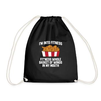 Chicken Wings Funny Food Lover Chicken Wings - Drawstring Bag - black - Front
