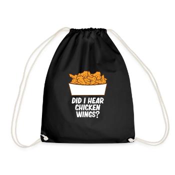 Chicken Wings Funny Food Lover Chicken Wings - Drawstring Bag - black - Front