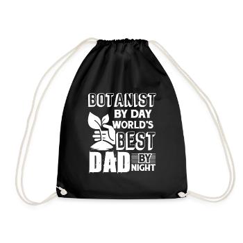 Botanist By Day World's Best Dad By Night - Drawstring Bag - black - Front