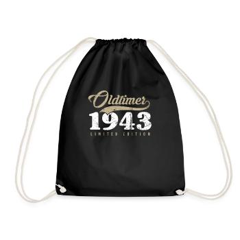 80e anniversaire millésime 1943 - Sac de sport léger - noir - Devant