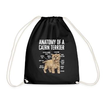 Cairn Terrier Hund - Turnbeutel - Schwarz - Vorne