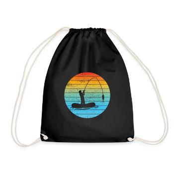 Fishing Fishing Fishing Fishing Fishing Hooks - Drawstring Bag - black - Front