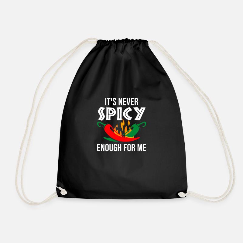 Red Hot Chili Spicy Pepper Food Lover Chilli - Drawstring Bag - black