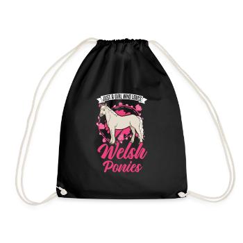 Just a girl who loves Welsh Ponies - Turnbeutel - Schwarz - Vorne